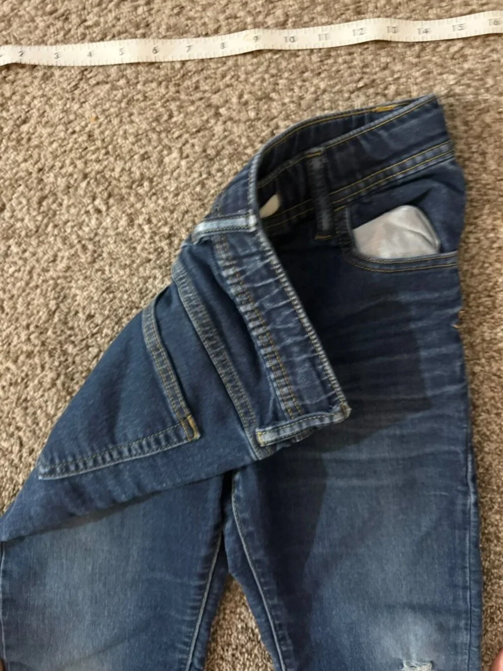GAP Boys Size XL Regular Pull On Jeans Dark Wash Elastic Waist Drawstring